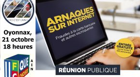 Réunion publique « arnaques sur internet » 21 octobre 2021